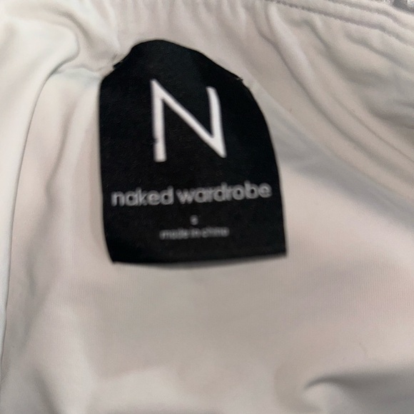 NEW Naked Wardrobe Faux Leather Skirt Silver Metallic V-Waist - Picture 6 of 6